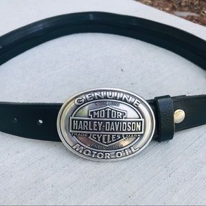 Harley Davidson leather belt and buckle set